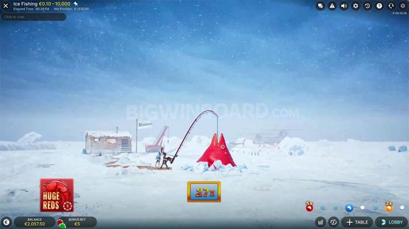 Ice fishing game in Germany